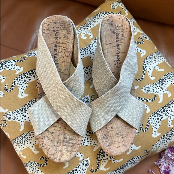 Lucky Brand Miller 2 Cork Wedges canvas - Picture 4 of 6